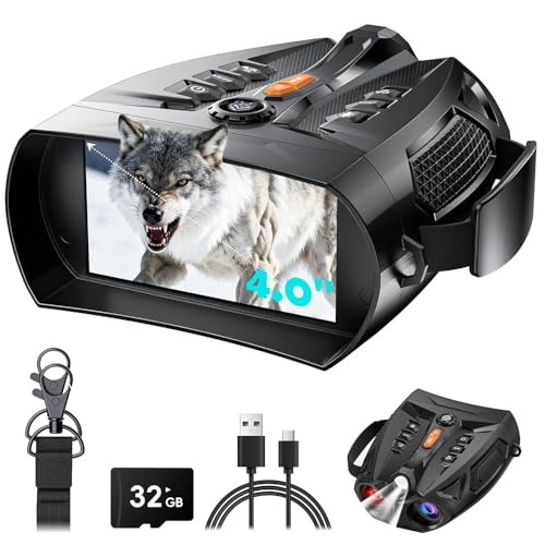 Nachtsichtbrille, SKYBASIC Nachtsichtfernglas, 10-facher Digitalzoom, 4-Zoll-HD-Bildschirm, 5000 mAh wiederaufladbare Nachtsichtbrille, geeignet für Vogelbeobachtung, Camping, Jagd, mit 32 GB Nachtsichtbrille, SKYBASIC Nachtsichtfernglas, 10-facher Digitalzoom, 4-Zoll-HD-Bildschirm, 5000 mAh wiederaufladbare Nachtsichtbrille, geeignet für Vogelbeobachtung, Camping, Jagd, mit 32 GB