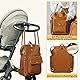 MISS FONG Wickelrucksack Wickeltasche Rucksack Groß Baby Rucksack Kinderwagen Mom Mummy Bag Leder Windeltasch Mit Wickelunterlage Unterwegs Schwarz Lässig Braun