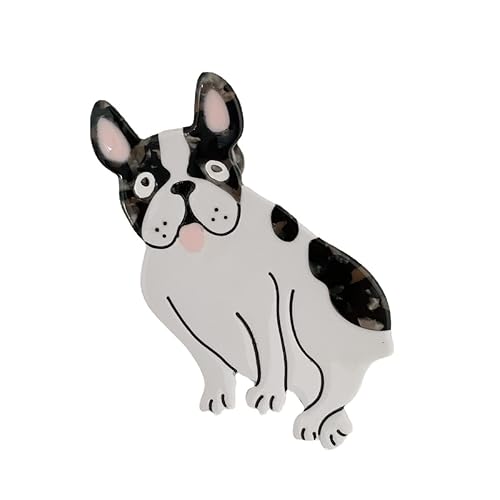 Pinza de garra de bulldog francés, clip de garra de perro, pinzas de pelo de acetato, clips de garra pequeños para mujer
