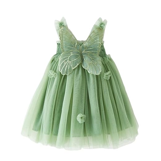 Vestido tule, sem mangas, floral, borboleta, tutu, vestido de festa de aniversário para meninas