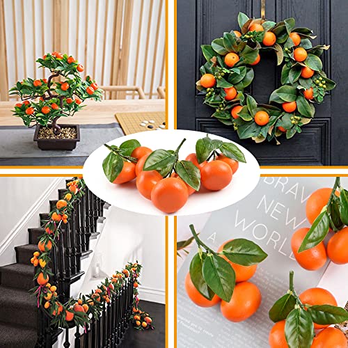 Hagao Fake Mini Tangerine Orange Artificial Fruit Simulation Fake Lifelike For Home Party Kitchen Festival Decoration 3 Pcs #TOP5