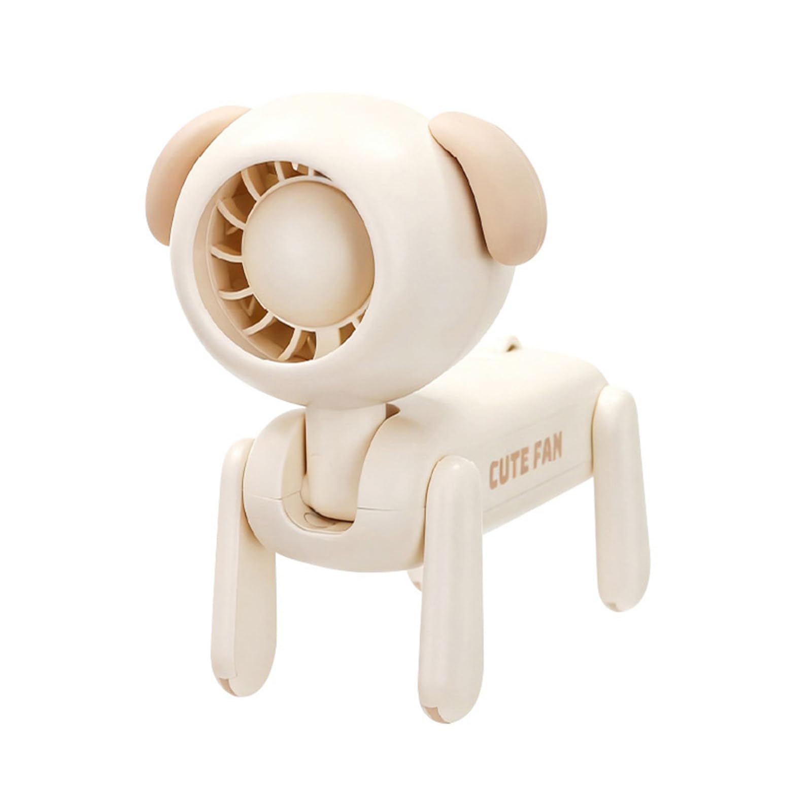 Buxuaaaa Beige Creative Puppy Fan Handheld Powerful Fan Air Blower 3 Speed Rechargeable Air Blower Adjustable Angled For Home Outdooor Adjustable Corner
