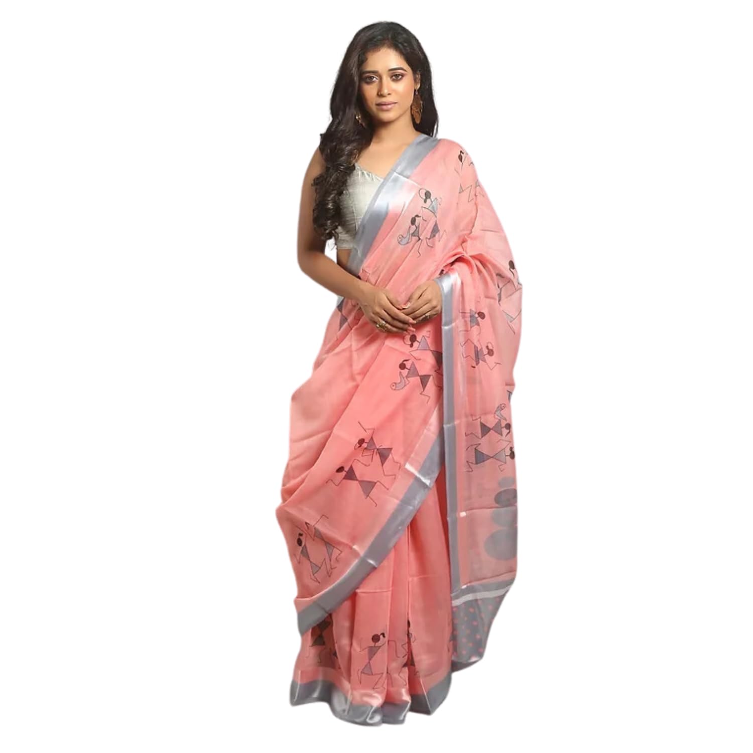 Urbane Essence | Women's Elegant Worli Print Saree - Traditional Indian Attire for Graceful Occasions