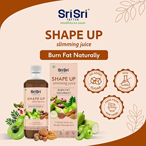 Image of Sri Sri Tattva Shape Up Slimming Juice - Burn Fat Naturally | 7 Potent Herbs For Weight Management | 1L (Pack of 2)