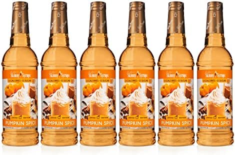 Jordan's Skinny Syrups, Pumpkin Spice Coffee Syrup, Sugar Free, 25.4 Ounces (Pack of 6), Zero Calorie Drink Flavoring & Mixes