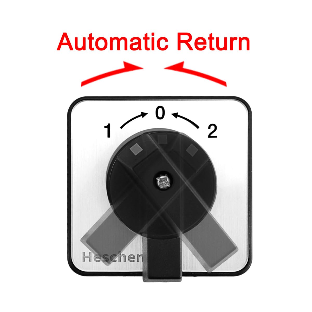 Heschen Interrupteur sélecteur universel à came rotative, LW28-32/B303.3, (ON)-Off-(ON), type momentané, 660V 32A, 3 positions, 3 phases, 12 bornes, CE
