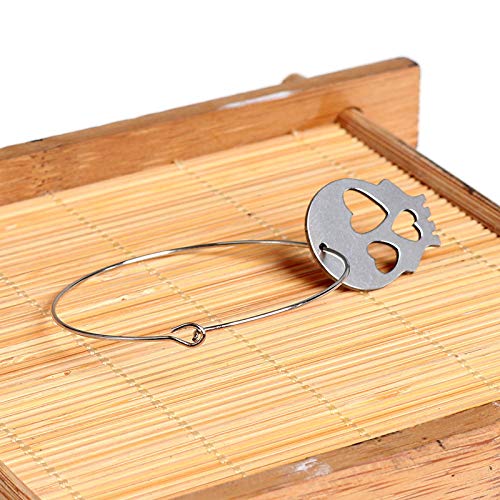 Cute Hollow Heart Eyes Human Skeleton Earrings Sterling Silver Plated Skull Head Big Hoop Lever-Back Dangle Earrings #TOP2