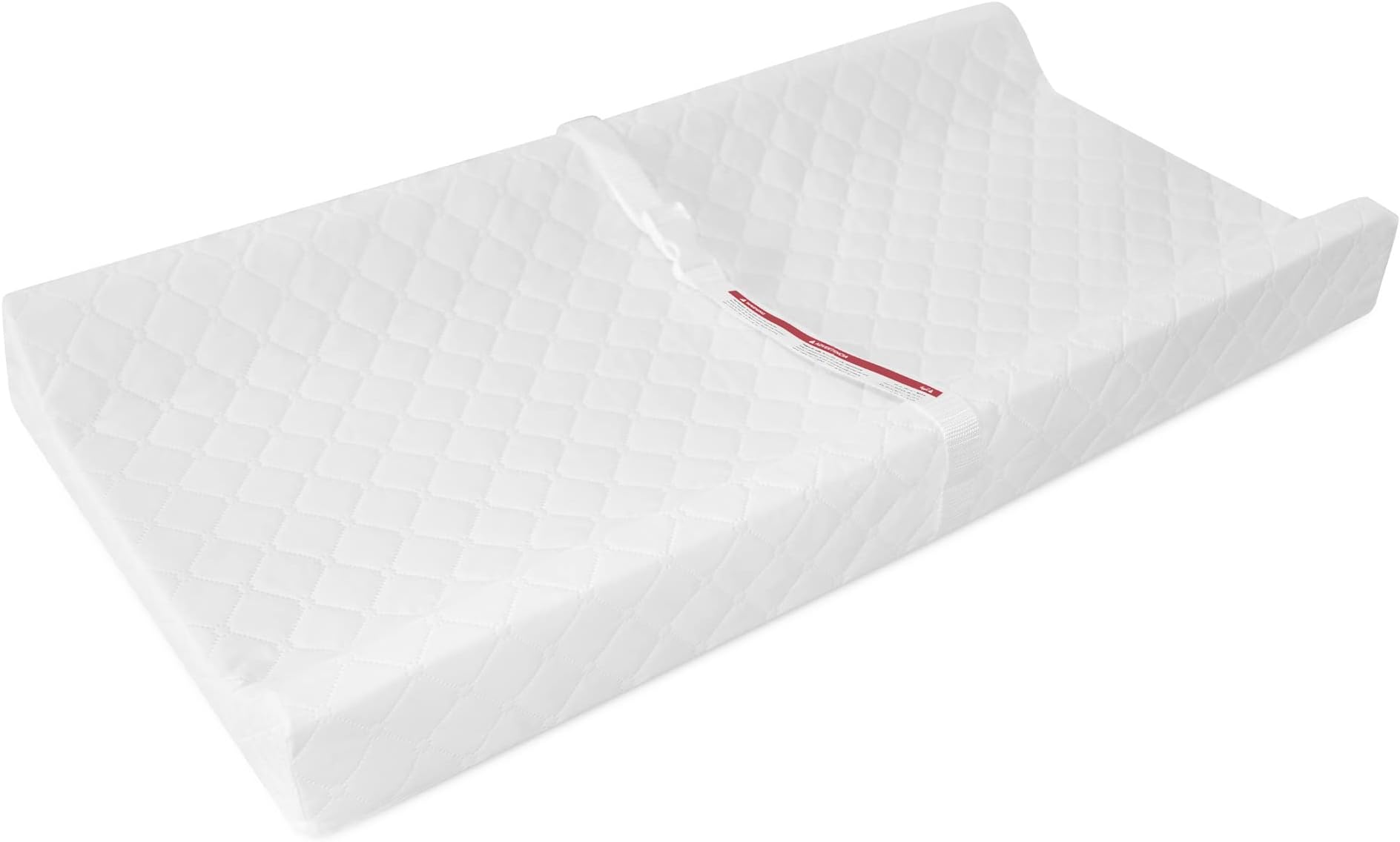 The Moon Brand 4 Sided Water Proof Diaper Changing Mat, 80Cm With Easy to Clean Cover Safety Strap, Fits All Standard Changing Tables/Dresser Tops, Safe and Comfortable Changing Pad White