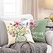 WOKANI Outdoor Throw Pillow Covers 18x18 Set of 4 Spring Summer Garden Flowers Farmhouse Patio Decorative Cushion Covers Home Decor Couch for Sofa Bedroom Livingroom