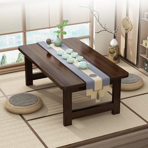 Table basse japonaise pliable en bambou pour salon et studio