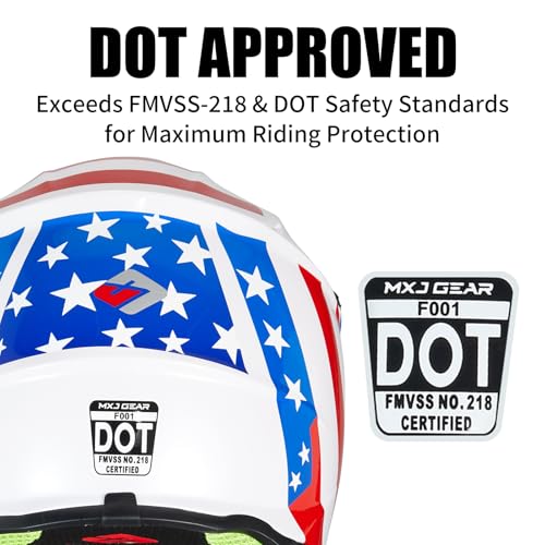 Image of Youth Kids Dirt Bike Helmet for Boys & Girls,F001 Full Face Motorcycle Helmet for Off-Road ATV Street Riding Four Wheeler Mountain Bike with Goggles Gloves,DOT Approved