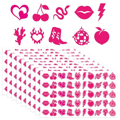 Western Girl Tanning Bed Stickers 500 Pcs Pink Body Art Decals Waterproof Self Adhesive Tanning Stickers for Women Indoor Outdoor Sunbathing