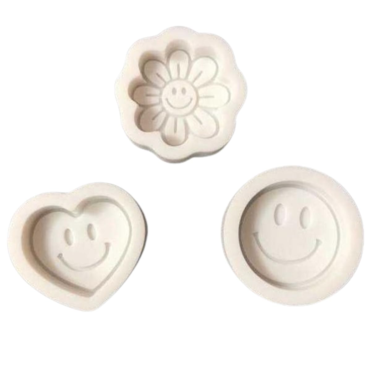 Amazon.co.jp: Sweeml 3個セット シリコンモールド スマイル フラワー