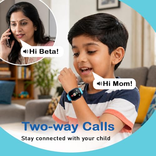 Image of SeTracker M2 Kids Smartwatch for Boys & Girls | Calling Smart Watch for Kids | 2-Way Calling, SOS & Safe Zone Alert, Location Tracker, Camera, Voice Chat, App Control | 4G /5G SIM Supported | (Blue)