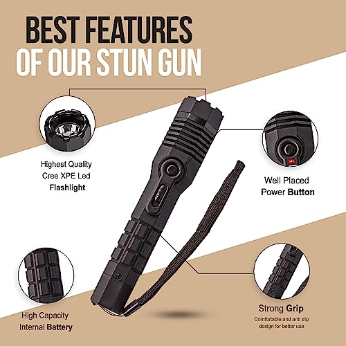 Avenger Defense Pink Stun Gun Torch For Women - Rechargeable Flashlight Protection Device (Choclate Black) #TOP2