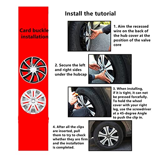 100+Style Wheel Caps 12 13 14 15 16 Inch Car Accessories Car Wheel Cover Hubcap 14 Inches Hubcaps 15 Inches Car Supplies (Color : 4Pc-04, Size : 12In.) #TOP2