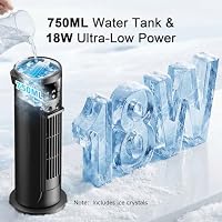 4-in-1 Mobiles Klimagerät, Luftkühler, 120° Oszillation, 4 Geschwindigkeitsstufen mit Schlafmodus, mini Klimaanlage für Zuhause & Camping（Tintenschwarz) – Ansicht 5