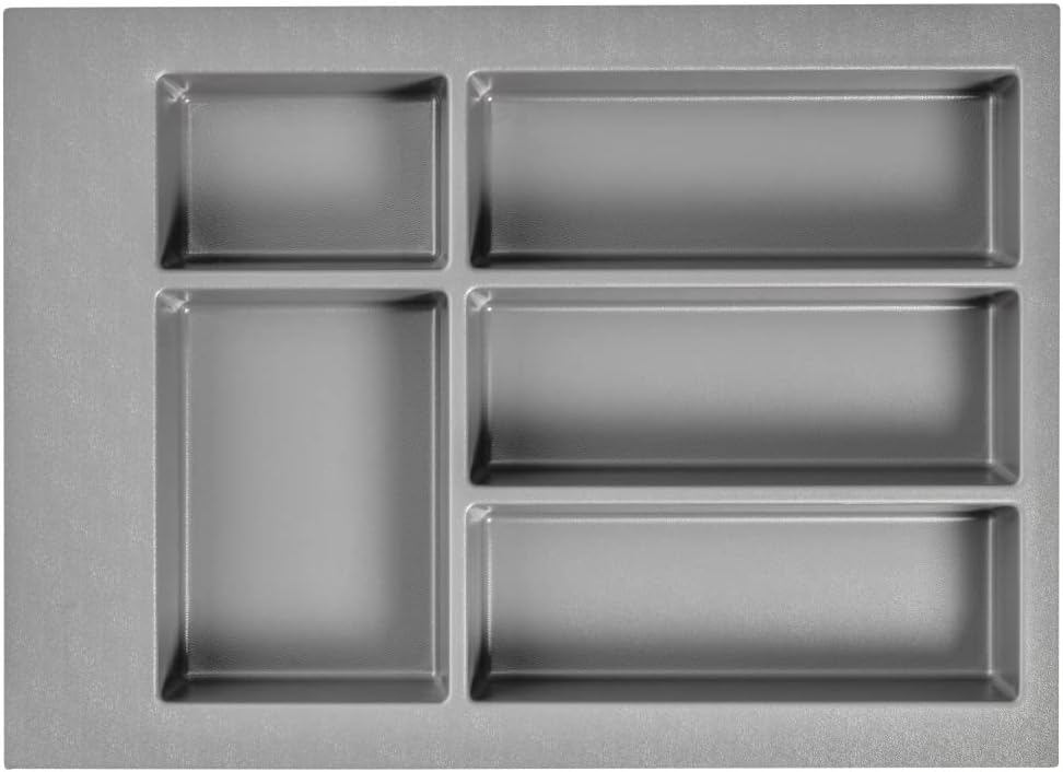 GTV - Axispace Drawer Insert I Cutlery Tray for Drawers Cutlery Insert Drawer Insert Kitchen I Kitchen Cabinet Plastic Cutlery Tray Cutlery Storage I Anthracite 340 x 472 mm