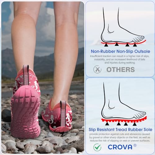 Image of Built-in Heel Grips Water Shoes for Kids Girls Boys Hiking Wide Barefoot Swim Beach Pool Big Kid