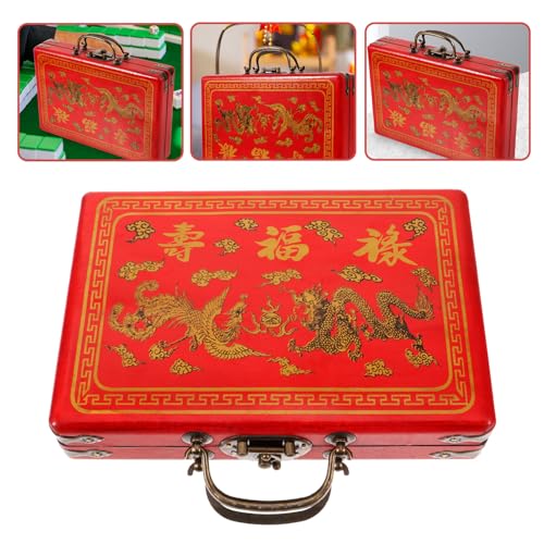 Boîte de rangement en bois mahjong chinois pour protéger vos tuiles - 4