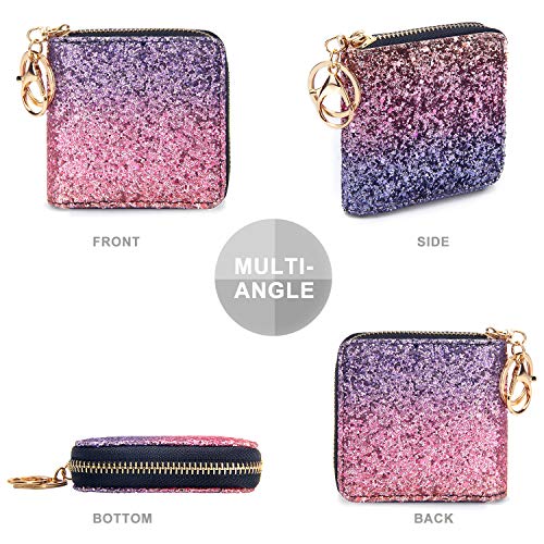 Geead Small Glitter Wallet For Women Girls Mini Coin Purse Pouches With Key Ring #TOP3