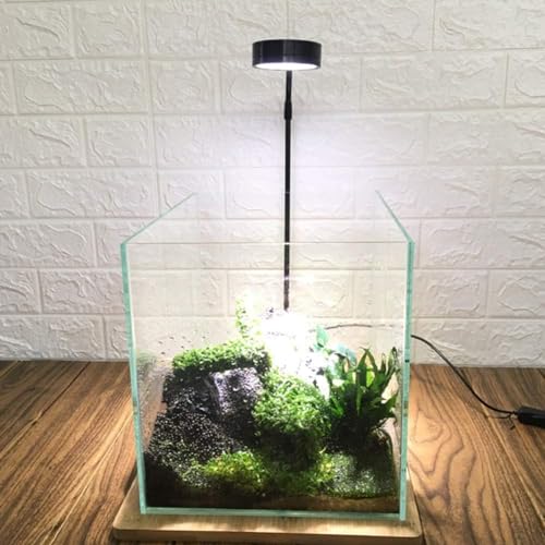 Image of LED Aquarium Light 360 Degree Full Spectrum LED Light with Bamboo Board 10W Nano Fish Tank Light USB Powered Flat Nano Aquarium Light (S)