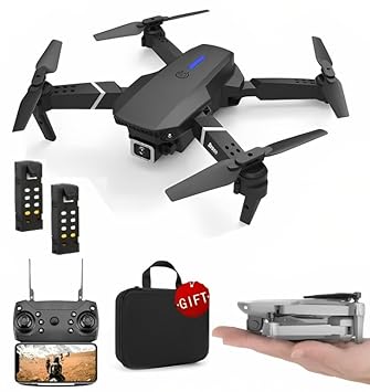 APEROL DESIGN Remote control wifi hd dual camera foldable drone rc toy for kids & adults with 2x1800mah rechargeable battery (camera drone)