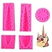 WERSEA 5 Pack Unicorn Mold Unicorn Horn Ears Eyes Silicone Cake Cupcake Topper Mold for Fondant/Candy/ Chocolate/Soap/ Ice- Cakes Baking Decorating Supplies (Pink)