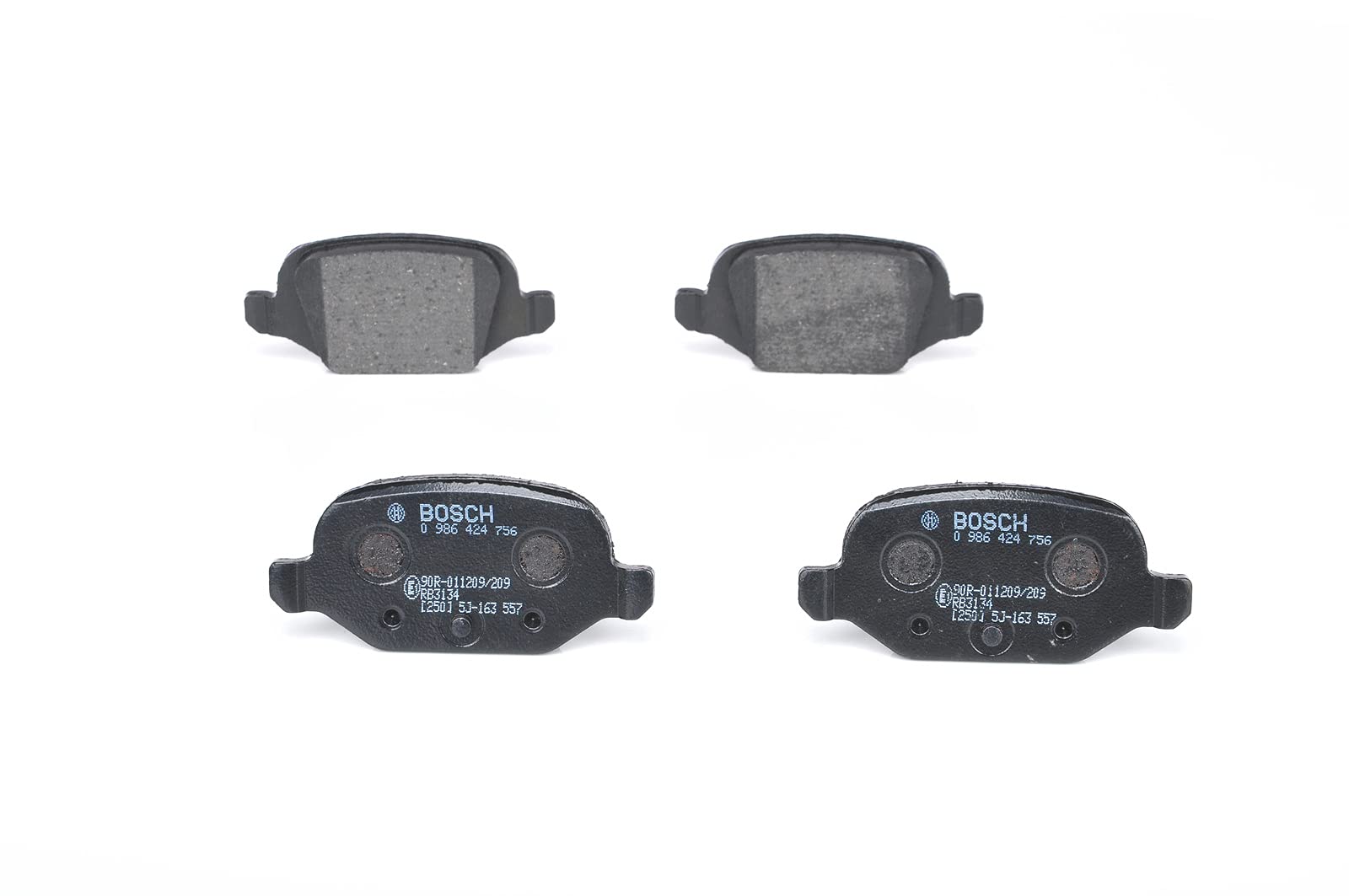 Bosch BP463 Pastiglie Freno Posteriori – Set 4 Pezzi – Qualità Originale, Riduzione Polvere, Senza Rame