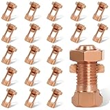 20PCS Split Bolt Connectors TJ-16, Copper Grounding Clamps Compatible with 6AWG/ 7AWG/ 8AWG Bare Wire Ground...
