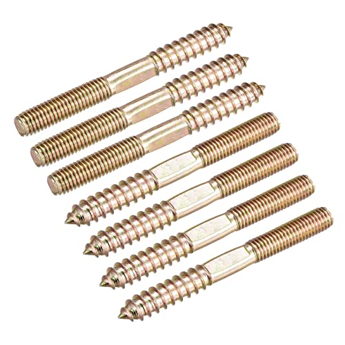 Tool Parts and Accessories M8x80mm Hanger Bolts 7pcs Double Head Thread Dowel Screws for Wood Furniture (#CN-140824-10593)