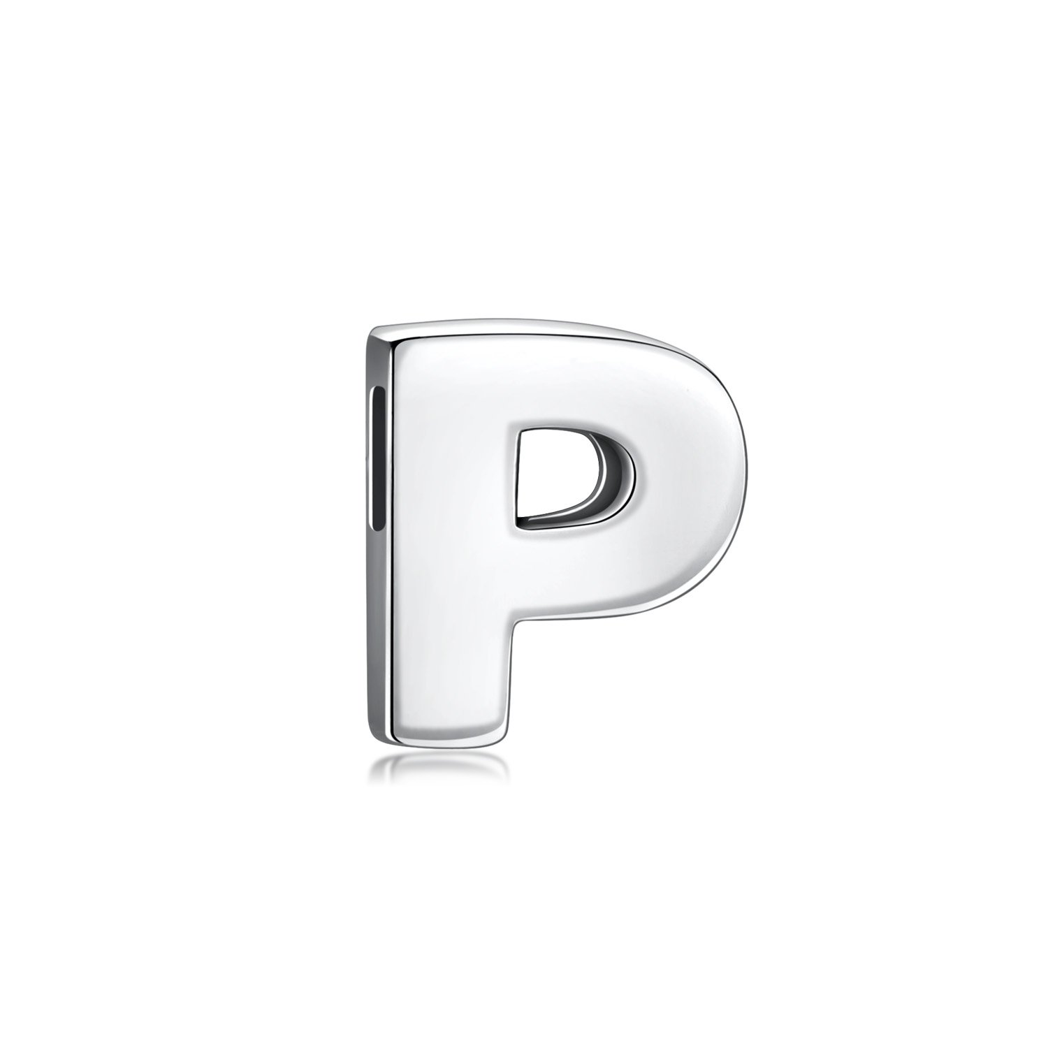 CANDYFANCYInitial Pendant 925 Sterling Silver Letters Personalized Alphabet Pendant Fit 1mm Box Chain