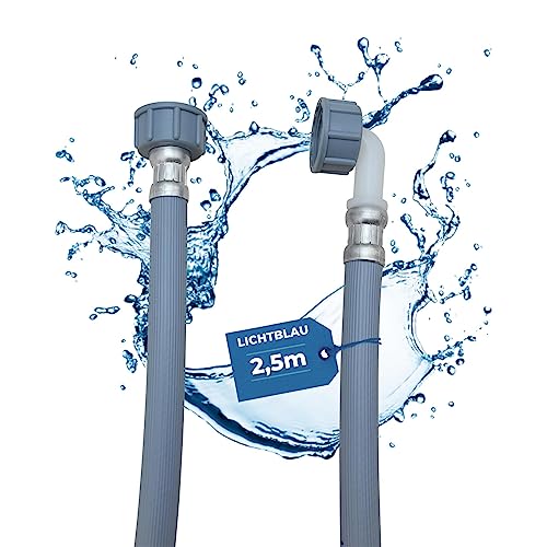 LICHTBLAU Manguera de entrada lavadora lavavajillas 2964 tamaño conexión 2,5m I 3/4 pulgadas en ángulo/recto junta incluida I tubo entrada de agua aplicación versátil independiente de fabricante
