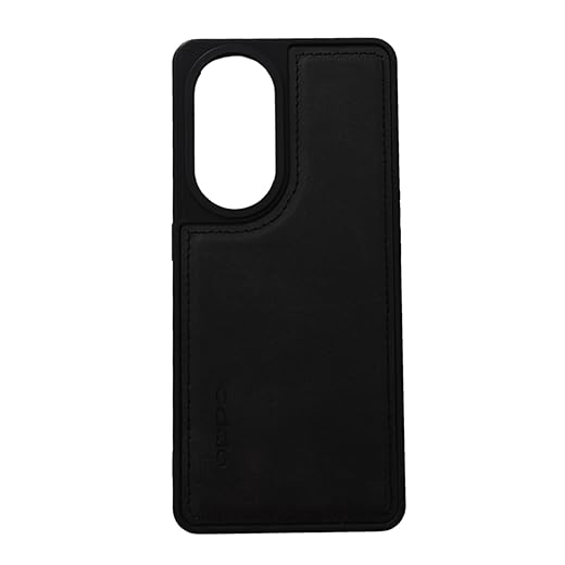 Back case Anti-shockproof with a modern and design, made of reinforced silicone, lined on the back with a layer of leather, compatible with Reno 8T 4G (Brown & Black)