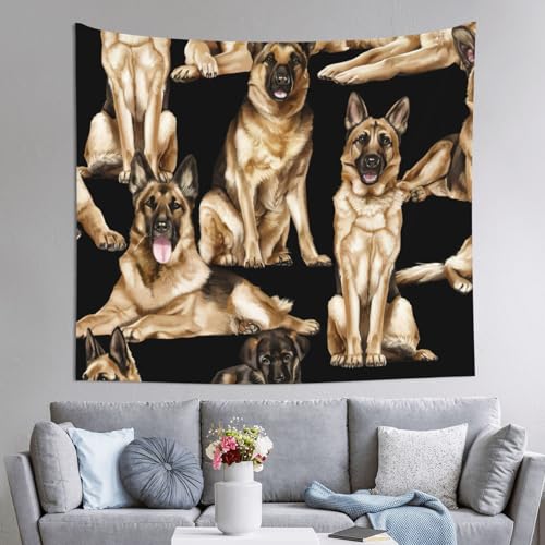 Tapisserie murale berger allemand 152 x 130 cm EdWal salon