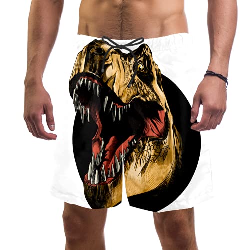 Short de bain homme multicolore imprimé dinosaure maillot de bain doublé mesh taille L-4XL