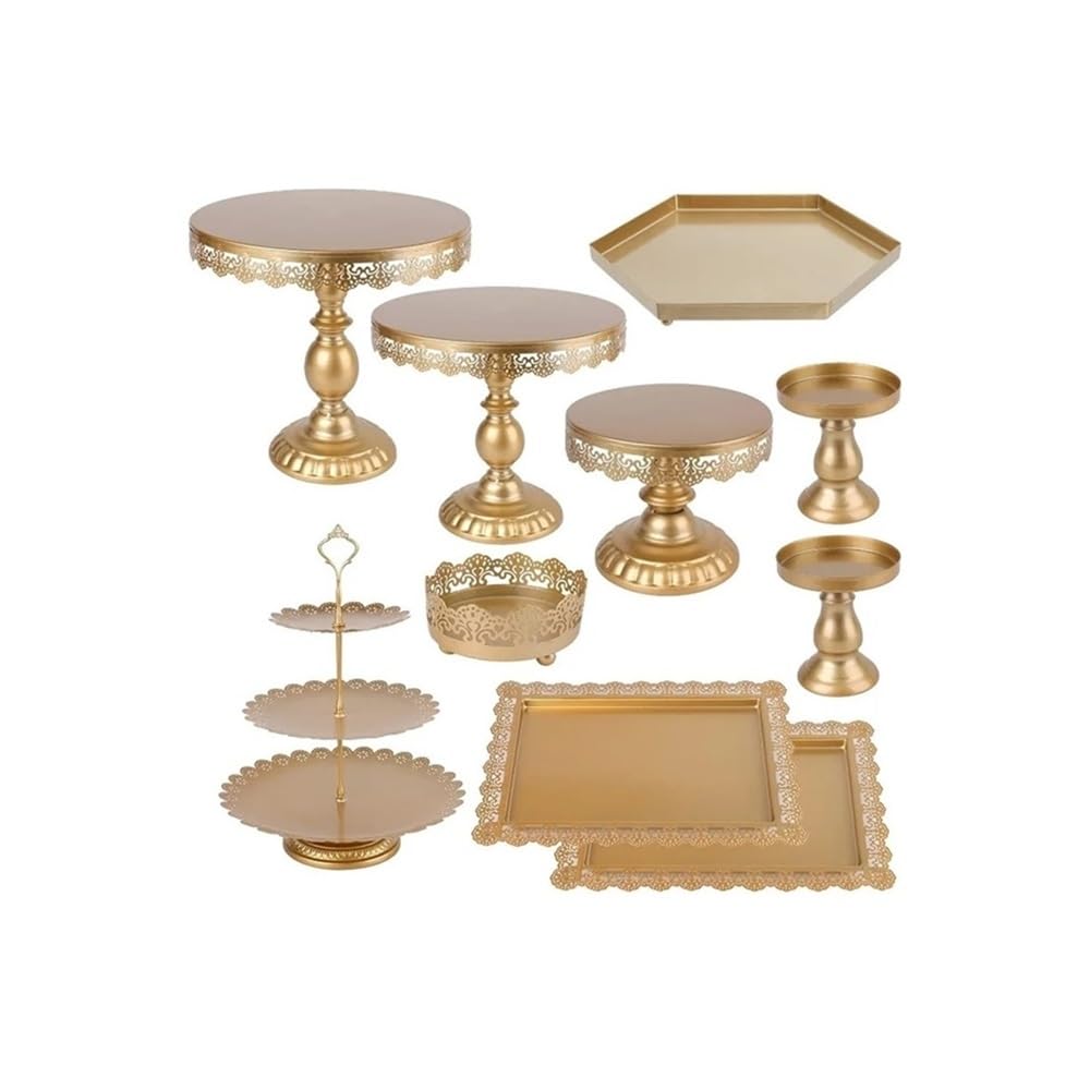 HLHLOP777 Dessert Stand 10 Cake Racks, Metal Paper Cup Display Rack, Dessert Tray, Fruit Candy Cupcake Stand Serving Tray