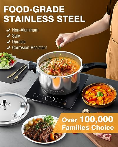 image for WantJoin Pressure Cooker, 8 Quart Stainless Steel Pressure Canner, Ind