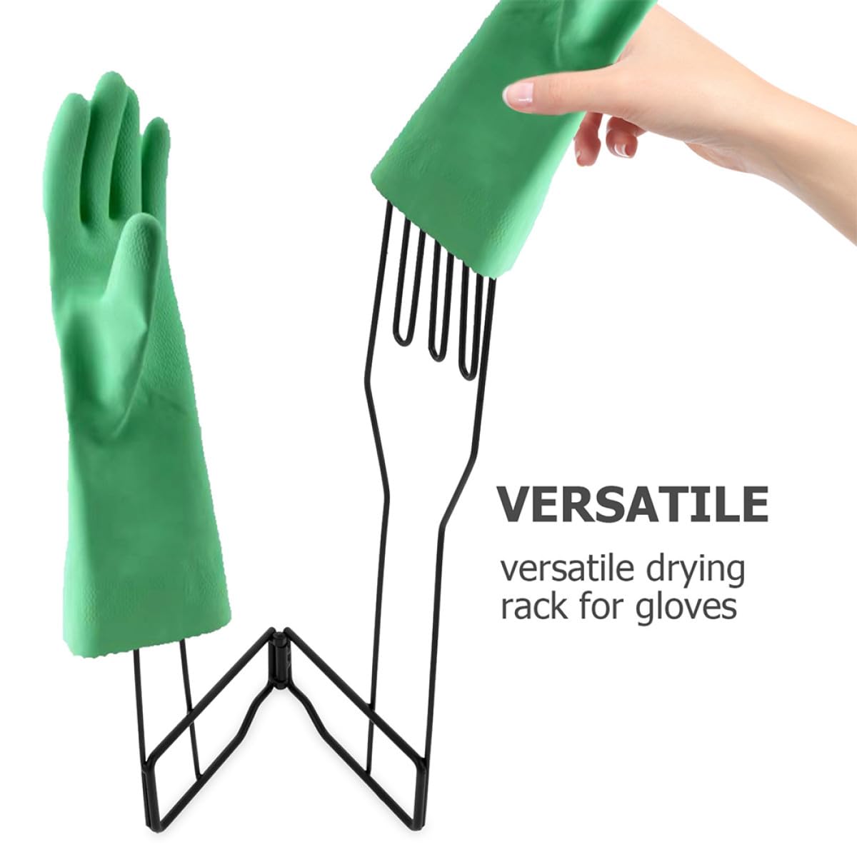 2 Stück Faltbares Küchenhandschuh Trockengestell aus Edelstahl mit Integriertem Geschirrtuchhalter Platzsparend für Küchenorganisation