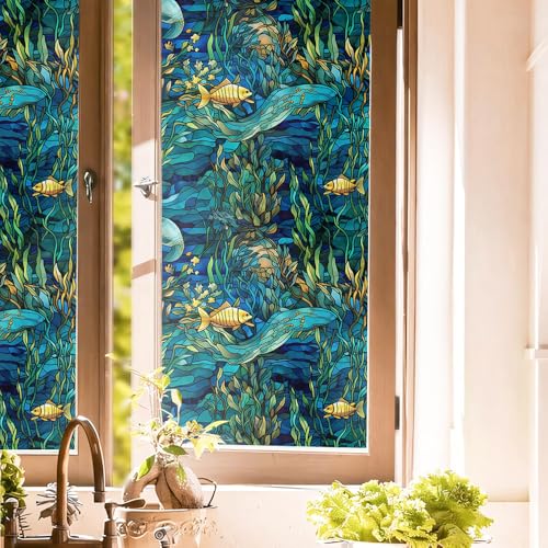 Vinilo adhesivo azul para ventana 40x300 cm miniatura 1