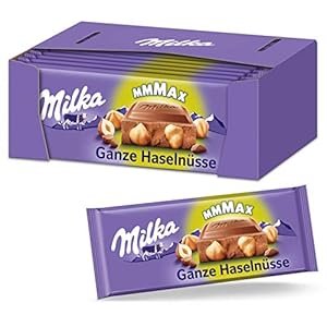 Milka Ganze Haselnüsse 13 x 270g Großtafel, Zartschmelzende Schokoladentafel mit ganzen Haselnüssen