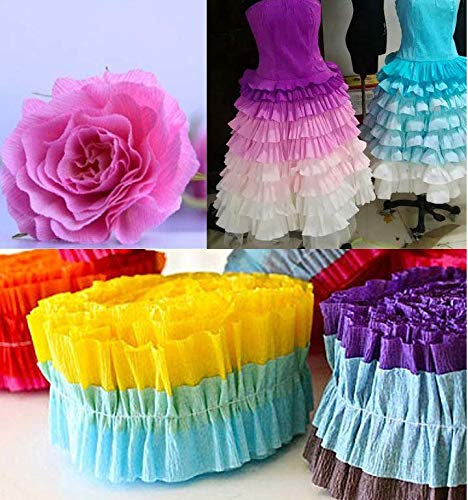 Crepe Paper Streamer,Party Supplies, 10 Rolls Crepe Paper Streamers for Wedding Ceremony Various Large Festivals Halloween Christmas Decoration - Item Size: 1.8 Inch × 82 Feet (White, 82 Feet)