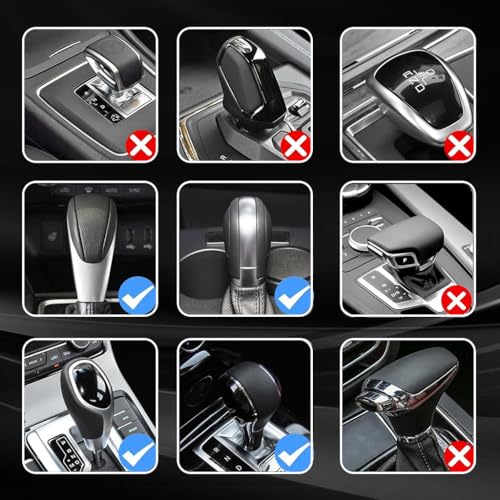 Image of STHIRA Premium PU Leather Car Gear Knob Cover Fashionable Anti-Slip, Durable & Universal Fit Car Gear Cover Protects Against Scratches /Wear, Beige