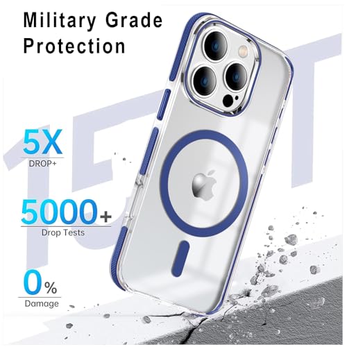 Image of MINTZZ ️ for iPhone 16 Pro Case, Compatible with MagSafe, Military-Grade Protection, Yellowing Resistant, Scratch-Resistant TPU Back, Magnetic Phone Case for iPhone 16 Pro Navy Blue