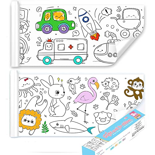 Goorder 2 Stück Schneidbare Zeichenrolle für Kinder, Malrolle für Kinder...