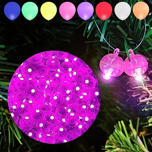Image of Aogist 100Pcs Pink Balloon Lights with Hook,Long Standby Time,Waterproof Mini Light for Birthday Party Wedding Christmas Halloween Easter Decorative (Flash)