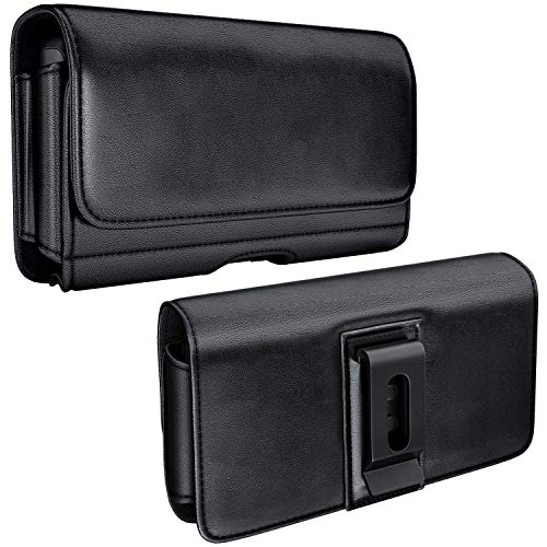 De-Bin Cell Phone Holsters Designed For Samsung Galaxy S6 / S7/ S10E/ J3/ J3V Phone Pouch Belt Case With Belt Clip Built In Card Holder Belt Holster Cover Fits Samsung Galaxy Slim Cases On - Black #TOP3