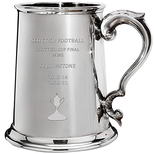 Jarra de cerveza St Johnstone de peltre como regalo personalizado de fútbol 2