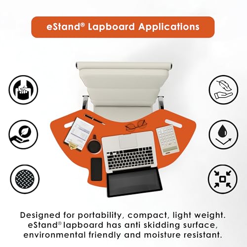 Image of Lap Board for Study | Home | Dining | Office | Laptop | Computer Desk | Reading & Writing | Multi-Purpose | Made in India | (MENDARIN, SPIDER-LB-30X16-MENDARIN)