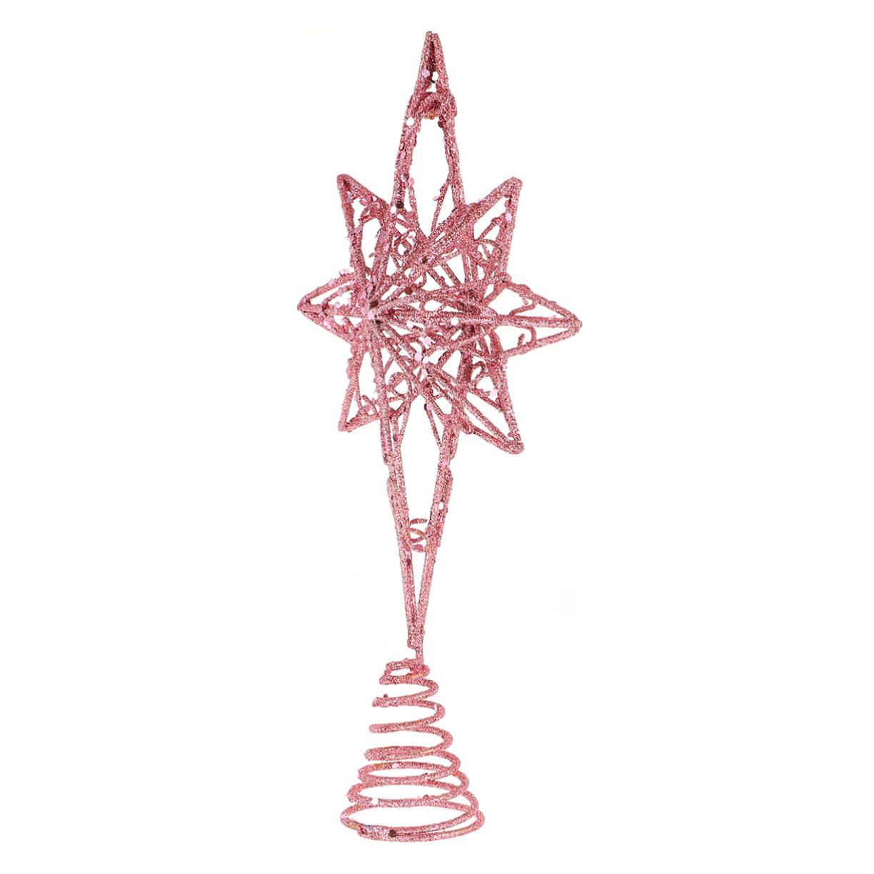 Ciieeo 2 Pièces Étoile de Noël octogonale en Haut du Sapin décor Blanc Dessus de Sapin Scintillant cimier Sapin de Noel Christmas Tree Topper décoration Maison décor de Mariage Ménage 3D